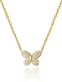 thumb Titanium Steel Cubic Zirconia Butterfly Dainty Necklace 0