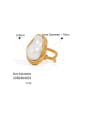 thumb Stainless steel Freshwater Pearl Irregular Hip Hop Band Ring 3