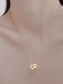 thumb Simple hollow star disc stainless steel necklace 2