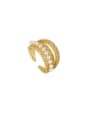 thumb Brass Cubic Zirconia Geometric Hip Hop Stackable Ring 0