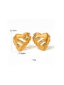 thumb Stainless steel Cubic Zirconia Heart Trend Stud Earring 2