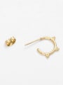 thumb Round Earrings C-shaped golden titanium steel earrings 2