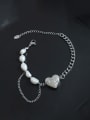 thumb Titanium Steel Freshwater Pearl Vintage Heart Bracelet and Necklace Set 1