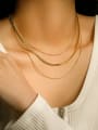 thumb Stainless steel Three-layer snake chain Trend Multi Strand Necklace 1