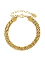 thumb Titanium 316L Stainless Steel Hollow Chain Vintage Link Bracelet with e-coated waterproof 0