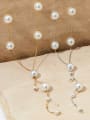 thumb Stainless steel Imitation Pearl Geometric Dainty Lariat Necklace 1