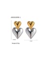 thumb Stainless steel Heart Trend Stud Earring 3