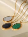 thumb Stainless steel Malchite Water Drop Vintage Necklace 2