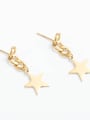 thumb Female European and American personality five pointed star Chain Earrings 1