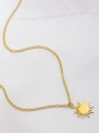 thumb Stainless steel  Minimalist Sun Flower Pendant Necklace 3