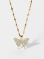thumb Stainless steel Cubic Zirconia Butterfly Dainty Necklace 0