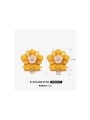 thumb Stainless steel Freshwater Pearl Flower Trend Stud Earring 4