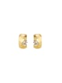 thumb Brass Cubic Zirconia Geometric Trend Stud Earring 0