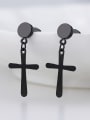 thumb Stainless steel Smooth Cross Minimalist Single Earring(Single-Only One) 1