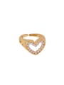 thumb Brass Imitation Pearl Heart Trend Band Ring 0