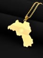 thumb Titanium Steel Medallion Ethnic Map of Kurdistan Pendant Necklace 1