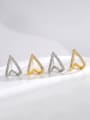 thumb Brass Cubic Zirconia Triangle Minimalist Stud Earring 0