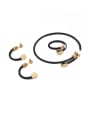 thumb Stainless steel Imitation Pearl Hip Hop Irregular Ring Earring And Bracelet Set 0