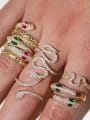 thumb Stainless steel Cubic Zirconia Snake Vintage Band Ring 1