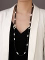 thumb Brass Bead Number Trend Long Strand Necklace 1