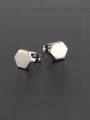 thumb Titanium Steel Smooth Hexagon Minimalist Single Earring(Single-Only One) 4
