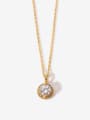 thumb Stainless steel Cubic Zirconia Round Dainty Necklace 0
