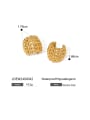 thumb Stainless steel Hip Hop Honeycomb ear clip Stud  Earring 2