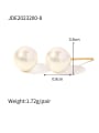 thumb Stainless steel Freshwater Pearl Geometric Minimalist Stud Earring 3