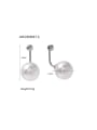 thumb Stainless steel Imitation Pearl Round Minimalist Drop Earring 3