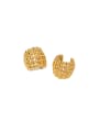 thumb Stainless steel Hip Hop Honeycomb ear clip Stud  Earring 0