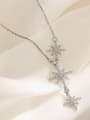 thumb Titanium Steel Cubic Zirconia Star Vintage Lariat Necklace 4