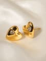 thumb Stainless steel Cubic Zirconia Heart Dainty Stud Earring 0