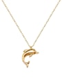 thumb Titanium 316L Stainless Steel Smooth Dolphin Minimalist  Pendant Necklace with e-coated waterproof 0