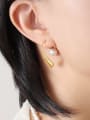 thumb Titanium Steel Imitation Pearl Geometric Minimalist Hook Earring 1