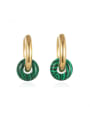 thumb Stainless steel Turquoise Round Minimalist Huggie Earring 0