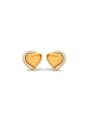thumb Stainless steel Cubic Zirconia Heart Trend Stud Earring 0