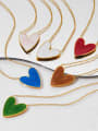 thumb Stainless steel Dainty Heart Ceramic Earring and Necklace Set 1