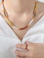 thumb Titanium Steel Natural Stone Geometric Bohemia Beaded Necklace 1