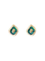 thumb Copper With Enamel Minimalist Geometric  Stud Trend Korean Fashion Earring 0