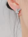 thumb Brass Cubic Zirconia Geometric Minimalist Knot Stud Earring 1