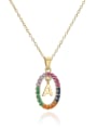 thumb Brass Cubic Zirconia Letter Trend Necklace 0