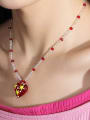 thumb Brass Glass beads Heart Bohemia Necklace 1