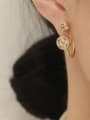 thumb Brass Cubic Zirconia Geometric Vintage Hook Trend Korean Fashion Earring 1