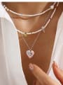 thumb Brass Cubic Zirconia Enamel Heart Trend Necklace 1