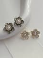 thumb Brass Enamel Flower Minimalist Stud Earring 0