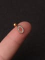 thumb Brass  With Cubic Zirconia White Number Minimalist Stud Earring 3
