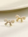 thumb Brass Imitation Pearl Butterfly Vintage Stud Trend Korean Fashion Earring 0