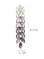thumb Brass Cubic Zirconia Irregular purple Wheat ears  Statement Drop Earring 1