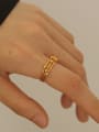 thumb Brass Bead Round Vintage Stackable Ring 1