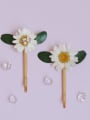 thumb Alloy Imitation Pearl Minimalist Flower  Hair Pin 0